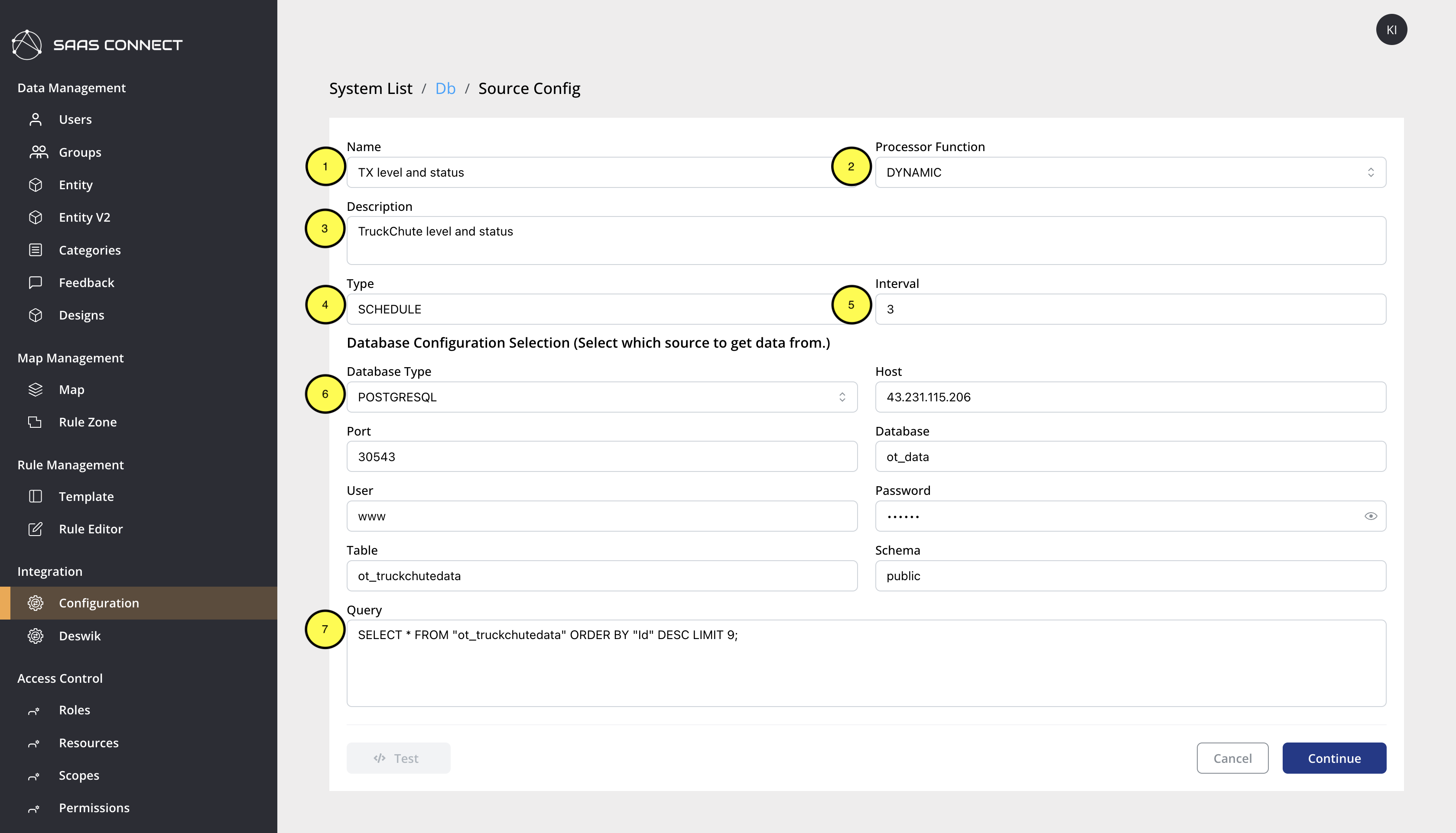 Source Configuration